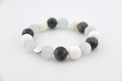 Perlenarmband Trinity White